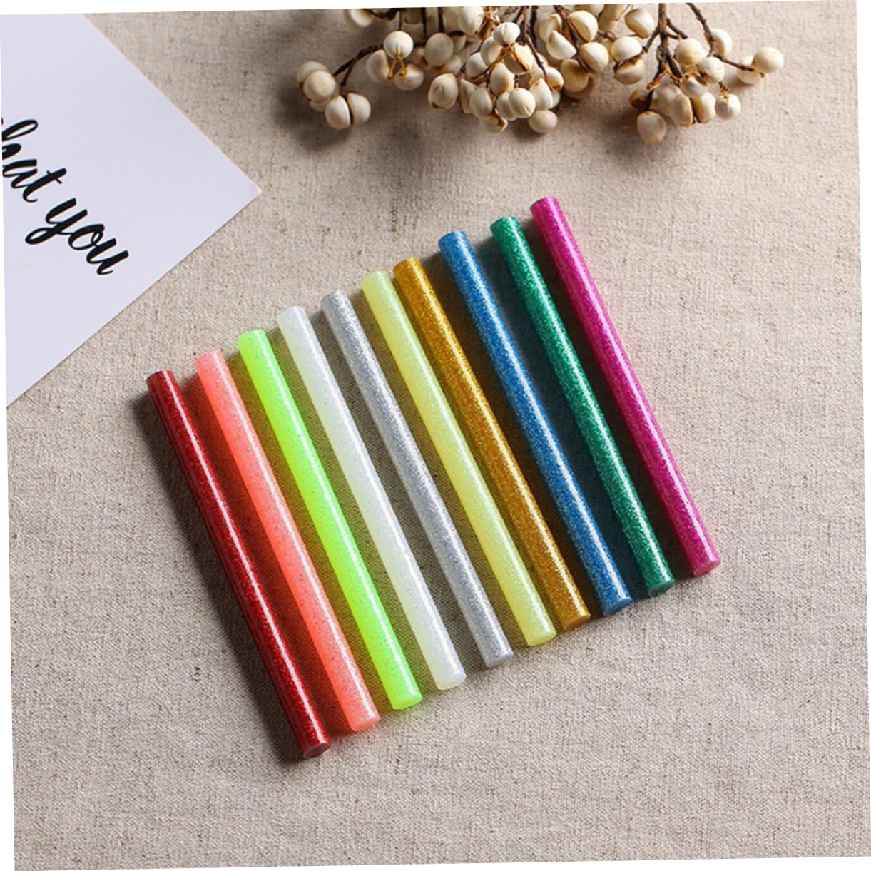 Veemoon 100pcs Glitter Hot Melt Glue Sticks for Crafting - Projects - and Home Decor