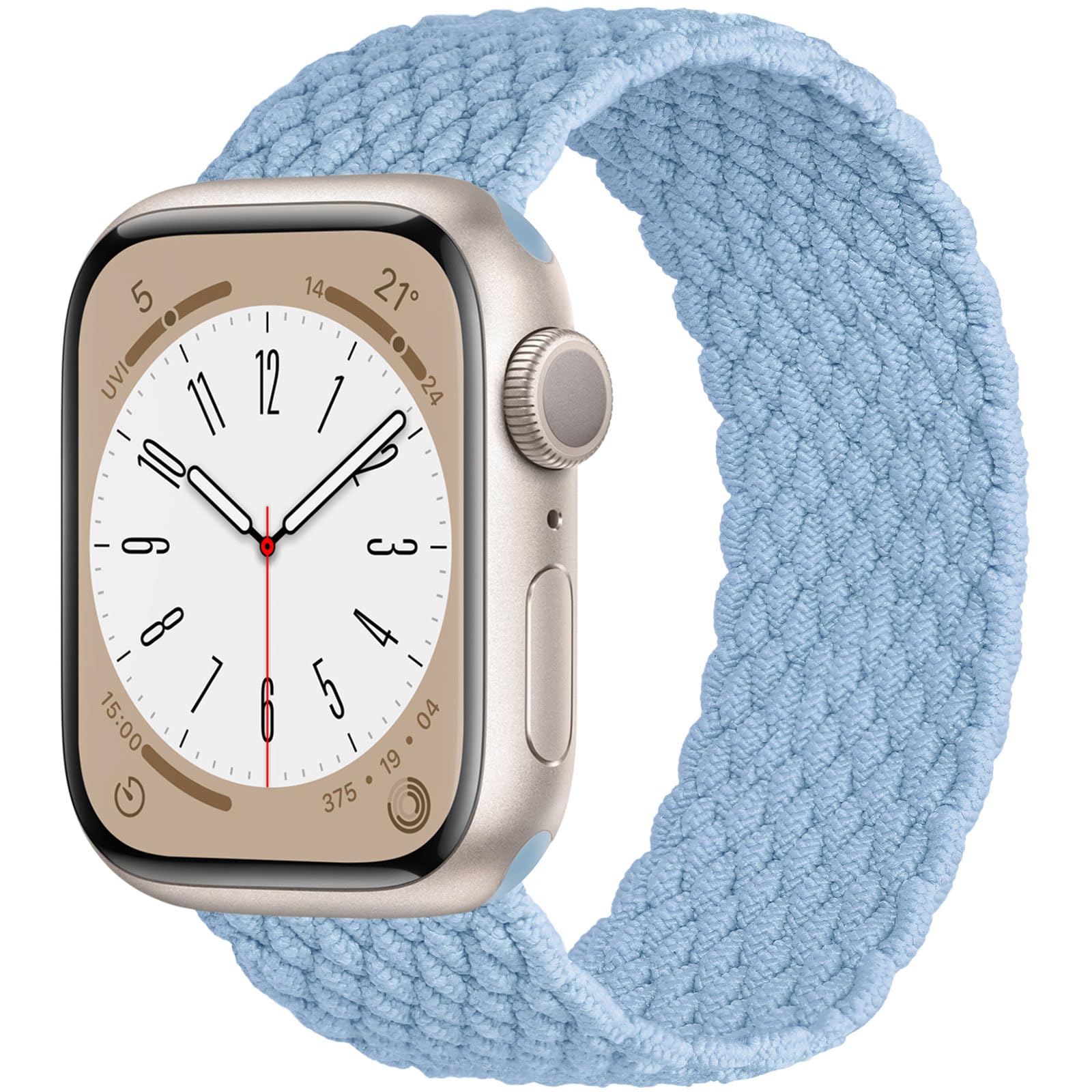 Elastic Band Compatible with Apple Watch Band Series 11/10 42mm, 9/8/7 41mm, 6/5/4 40mm for Women Men, Nylon Stretchy Braided Solo Loop Sport Strap for iWatch SE 1/2/3, S Starlight — view 9