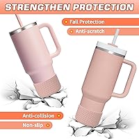 Vista 100 de WUQID Heart Shaped Texture Silicone Boot Compatible with Stanle Quencher H2.0 IceFlow Flip 20oz 30oz 40oz,Hydroo Flask 12-24oz