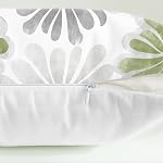 CaliTime Throw Pillow Cases Pack of 2 Cozy Fleece Two-Tone Blooming Flowers Decorative Cushion Covers for Couch Bed Sofa Farmhouse Decoration 18 X 18 Inches Sage Green Grey