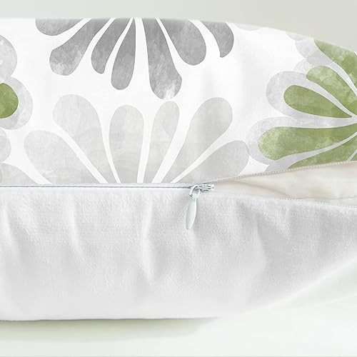 Miniatura 6 de CaliTime Juego de 2 fundas de almohada decorativas de vellón de dos tonos con flores florecientes para sofá, cama, decoración de casa rural, 20 x 20