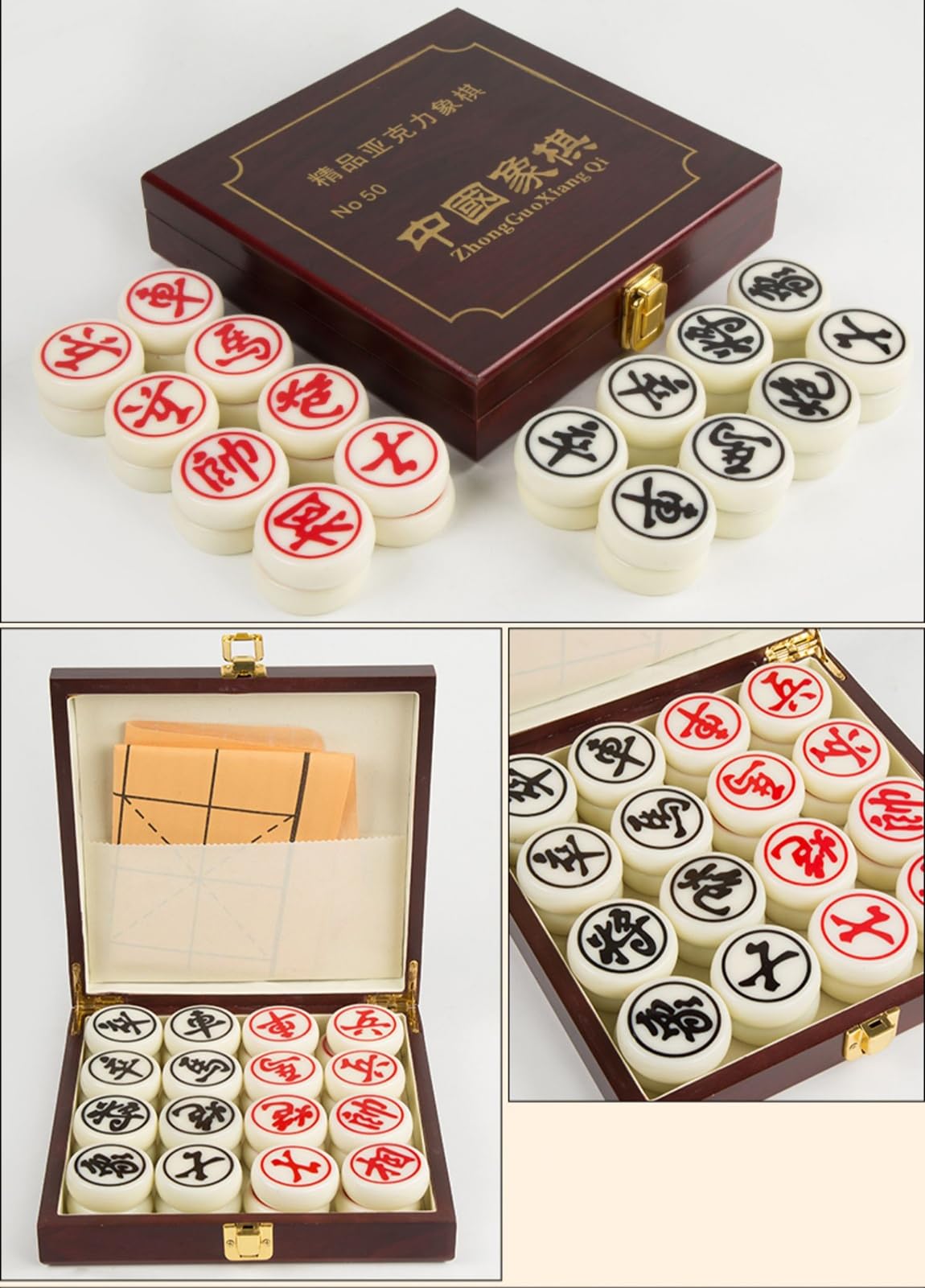 Juego de Mesa Chino Xiangqi de ajedrez con Piezas de ajedrez de melamina y Tablero de ajedrez