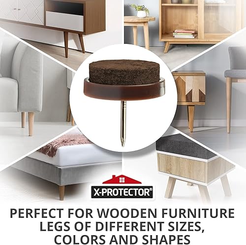 Miniatura 8 de X-PROTECTOR - Almohadillas de fieltro para clavos, 40 unidades, almohadillas de fieltro para muebles de 1.1 pulgadas, almohadillas de fieltro para