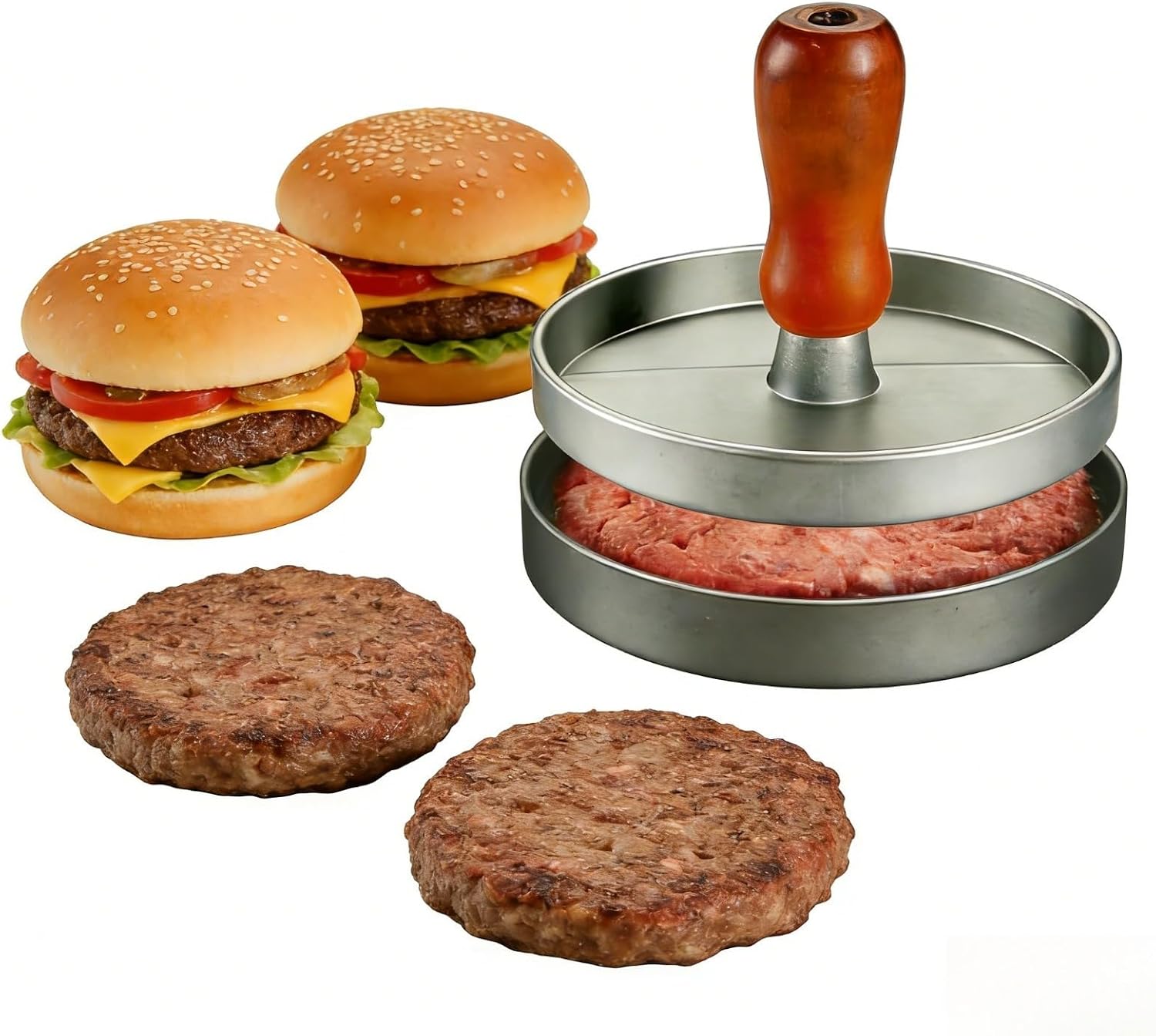 Amazon.com: 3.5 Inch Non-Stick Patty Maker with Ergonomic Handle for ...