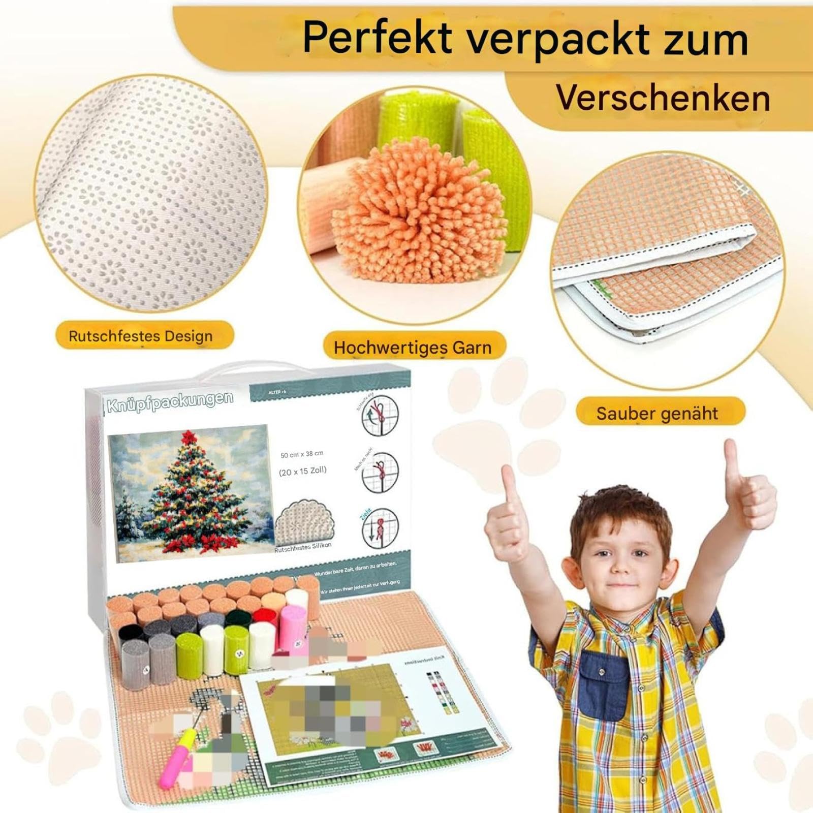 Kit fai da te Knüpfhaken Teppich Set,Vorgedrucktes Latch Hook Rug zum Selber Knüpfen für Anfänger Erwachsene Kinder,Kreuzstich Knüpfset Handarbeits Bastelpackung,Afrikanische Frau mit Kind-55 x 75 cm
