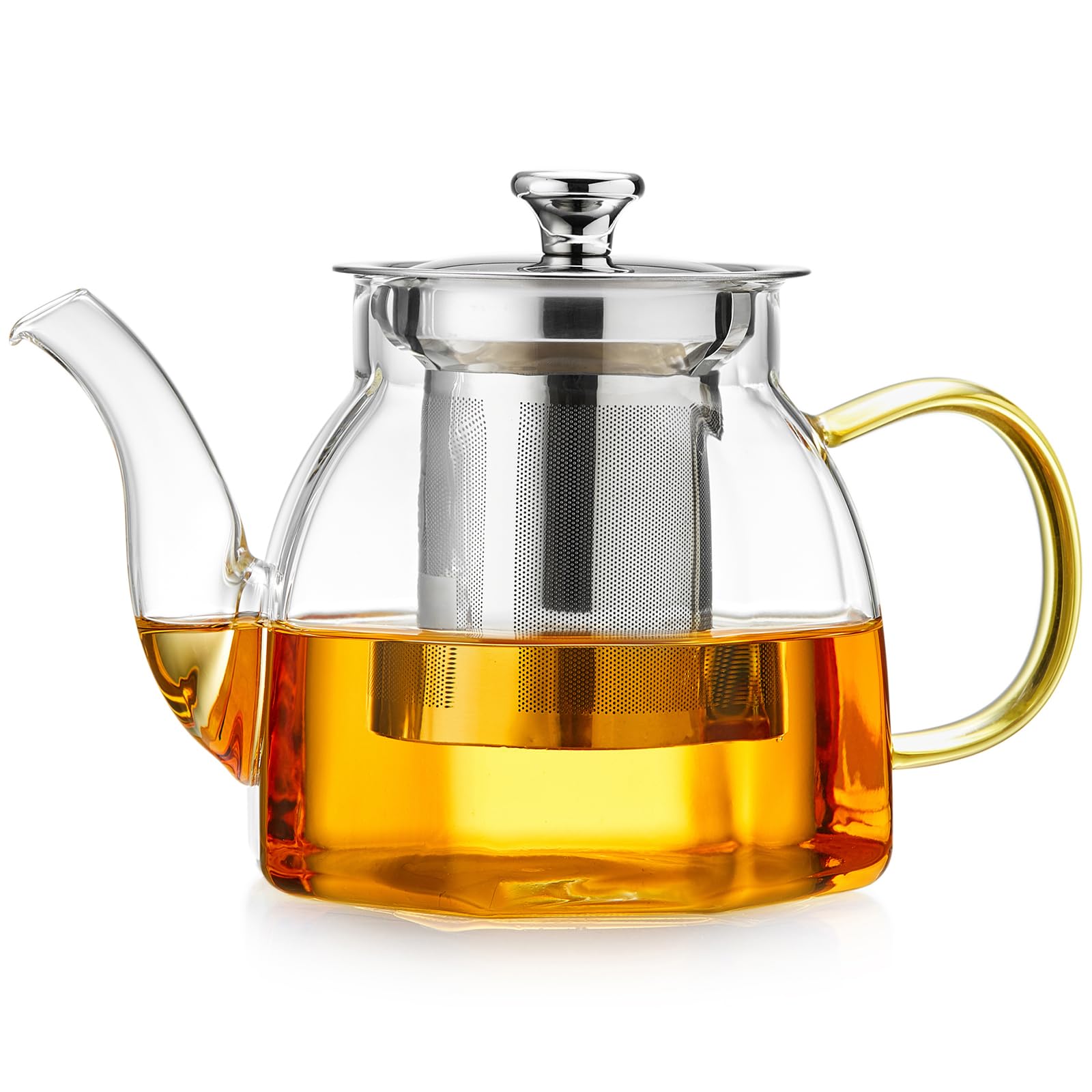 Amazon.com | Glass Tea Pot with Stainless Steel Infuser and Lid