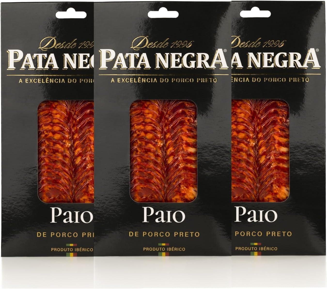 Chorizo séché tranché de porc noir ibérique Pata Negra 80 g – Lot de 6 – Spécialité charcutière gastronomique – Saveur traditionnelle Emballé sous vide