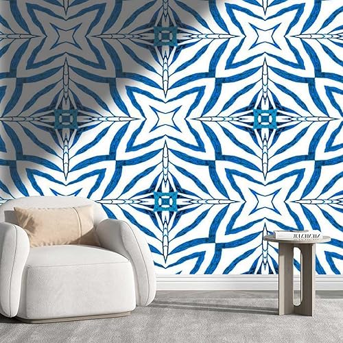 YANFENQI Papel Tapiz para Pared De Sala Elegante Navy Blue Bohochic Shiplap Contact Paper Wall Decor Farmhouse Renter-Friendly (W) 59" X(H) 48"