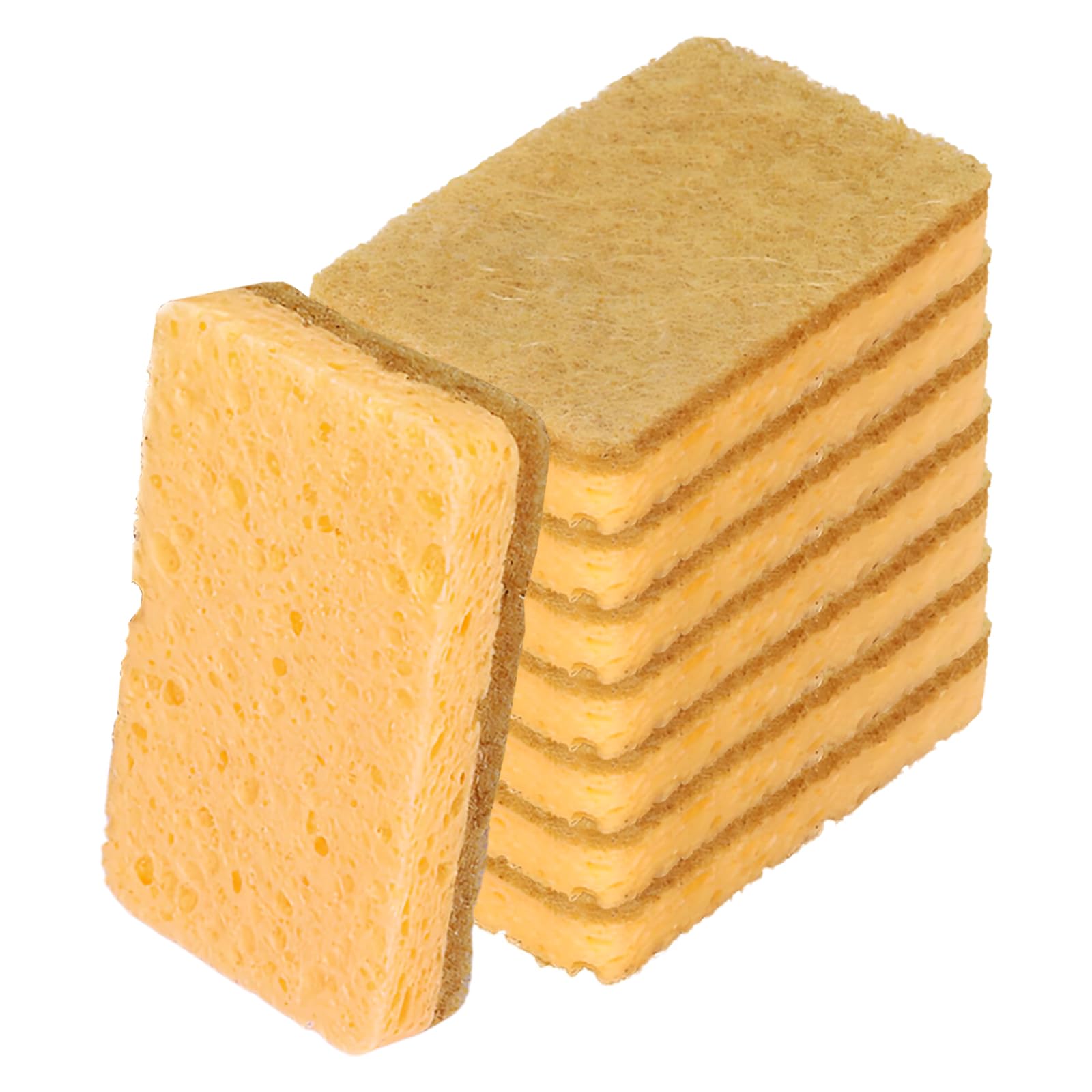 Cjytdkj Yellow Eco Sponges Washing Up, 8Pcs Compostable Kitchen Dish Sponge, Biodegradable Washing Up Scrubber Sponges For Dish Pan Kitchen Sponges