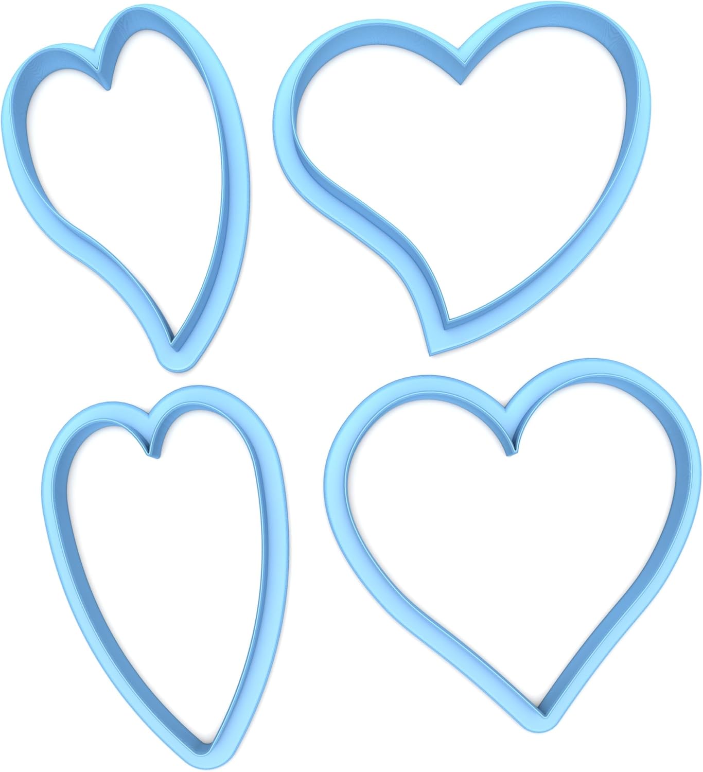 Inc Set of 4 Heart Cookie Cutters - Dishwasher Safe (3.5")