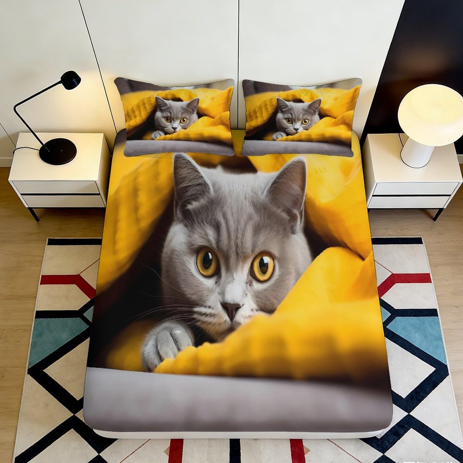 3D Printed Aeroplane Fitted Sheet Microfiber Non-Slip Deep Pocket Bedroom Bedding Aeroplane Mattress Fitted Cover Washable Full Wrap 120x200x25cm