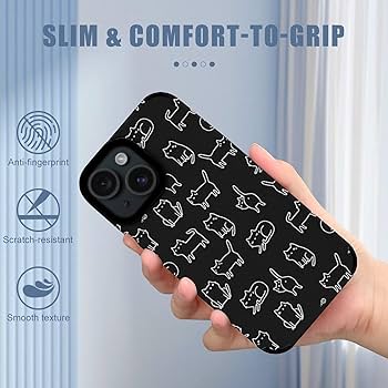 Amazon.co.jp: iPhone 15 ケース 黒と白 猫 ネコ柄 耐衝撃