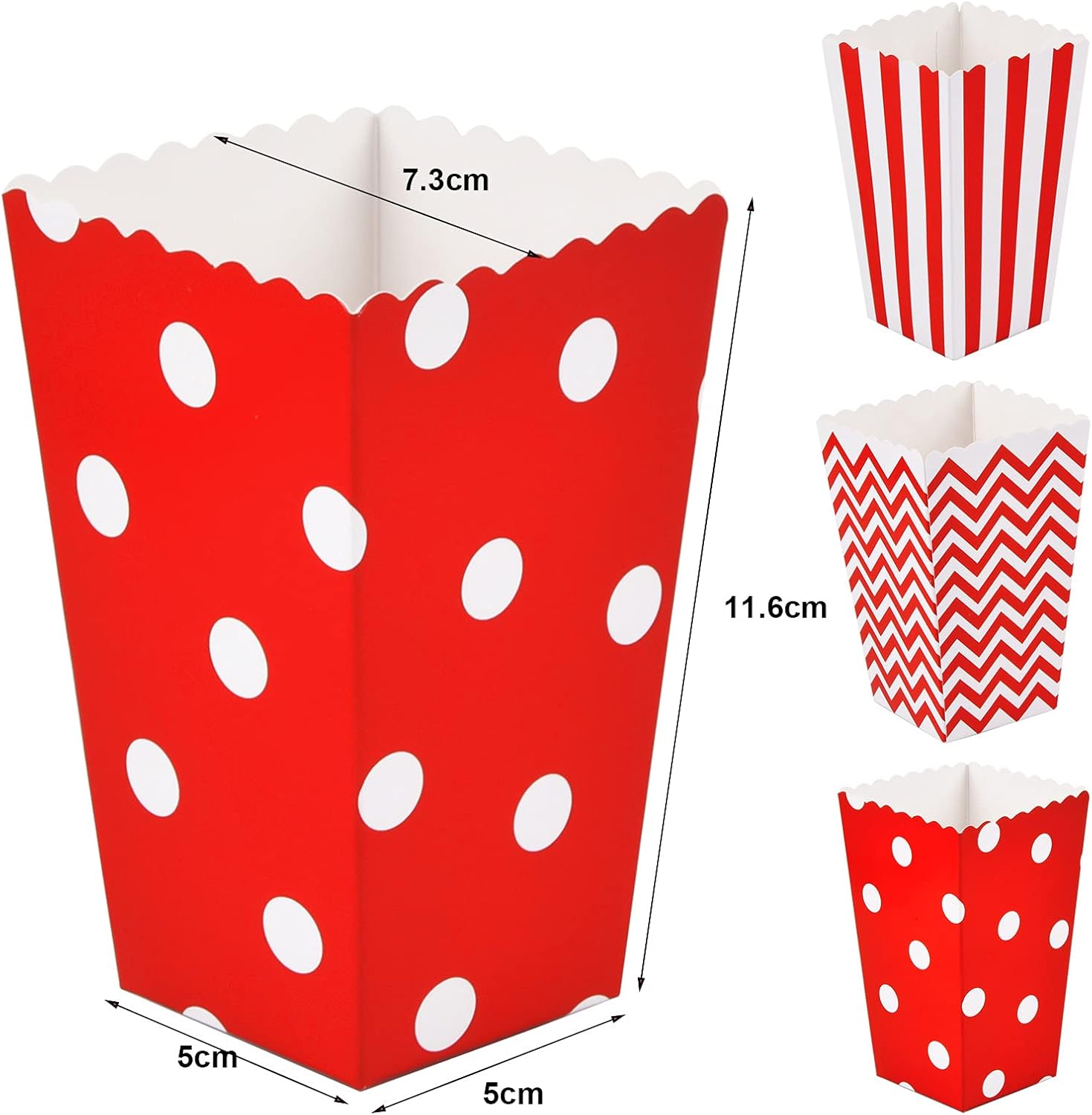 12 Pcs Popcorn Boxes, Popcorn Bags, Cardboard Candy Container, Reusable