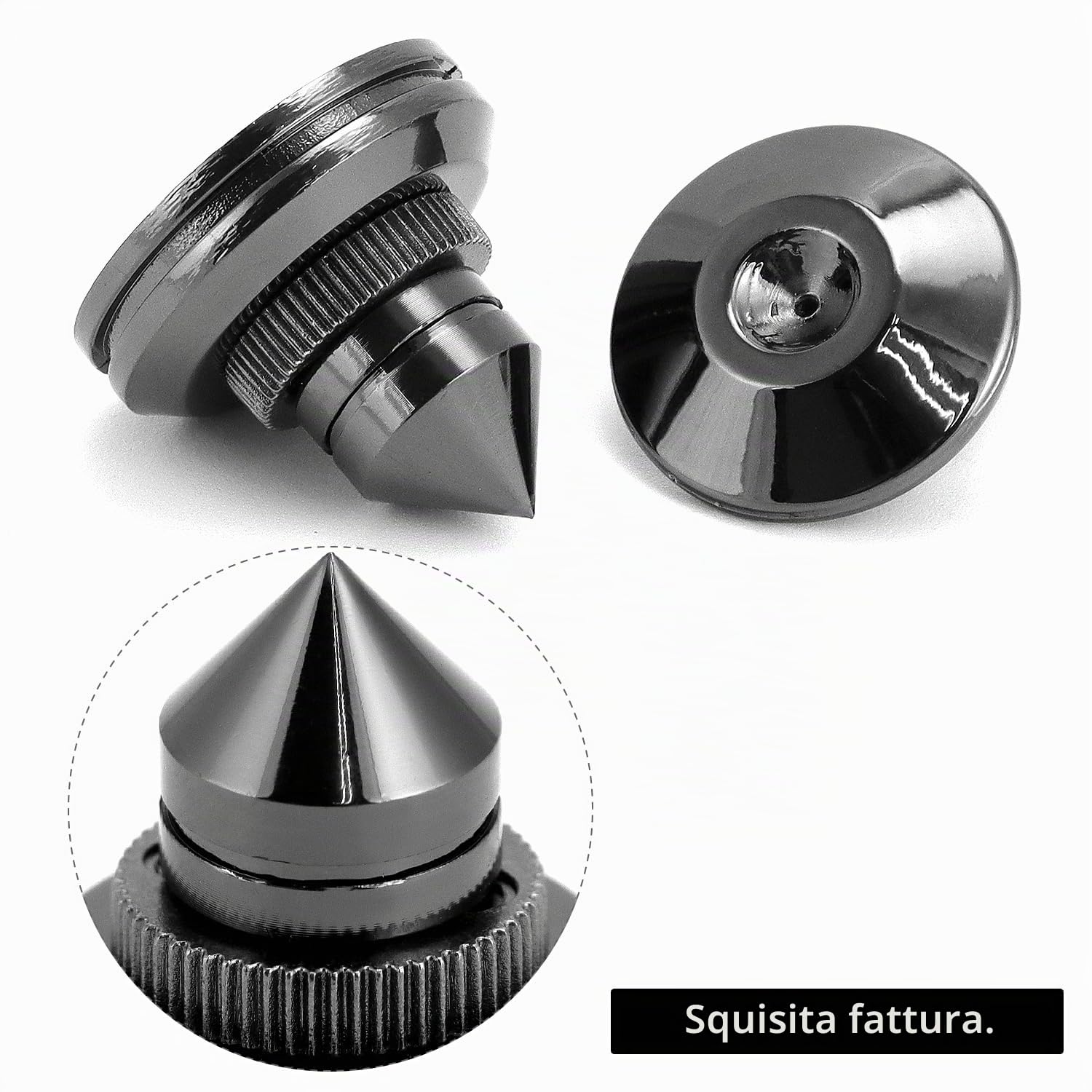 QWORK® 8 Pezzi Punte per Altoparlanti, Supporto per Altoparlanti in Ottone Placcato Oro, Supporti per Altoparlanti Antiurto per Altoparlanti di Dispositivi HiFi