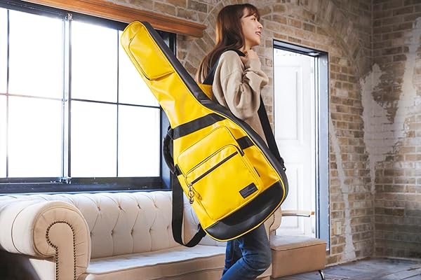 Amazon _ Ibanez アイバニーズ PVC素材を使用したスポーティなデザインとカラーリングのエレキギター・バッグ 【イエロー】 IGB571-YE _ エレキギターケース _ 楽器・音響機器 【アイバニーズ2023年新商品最速レビュー】