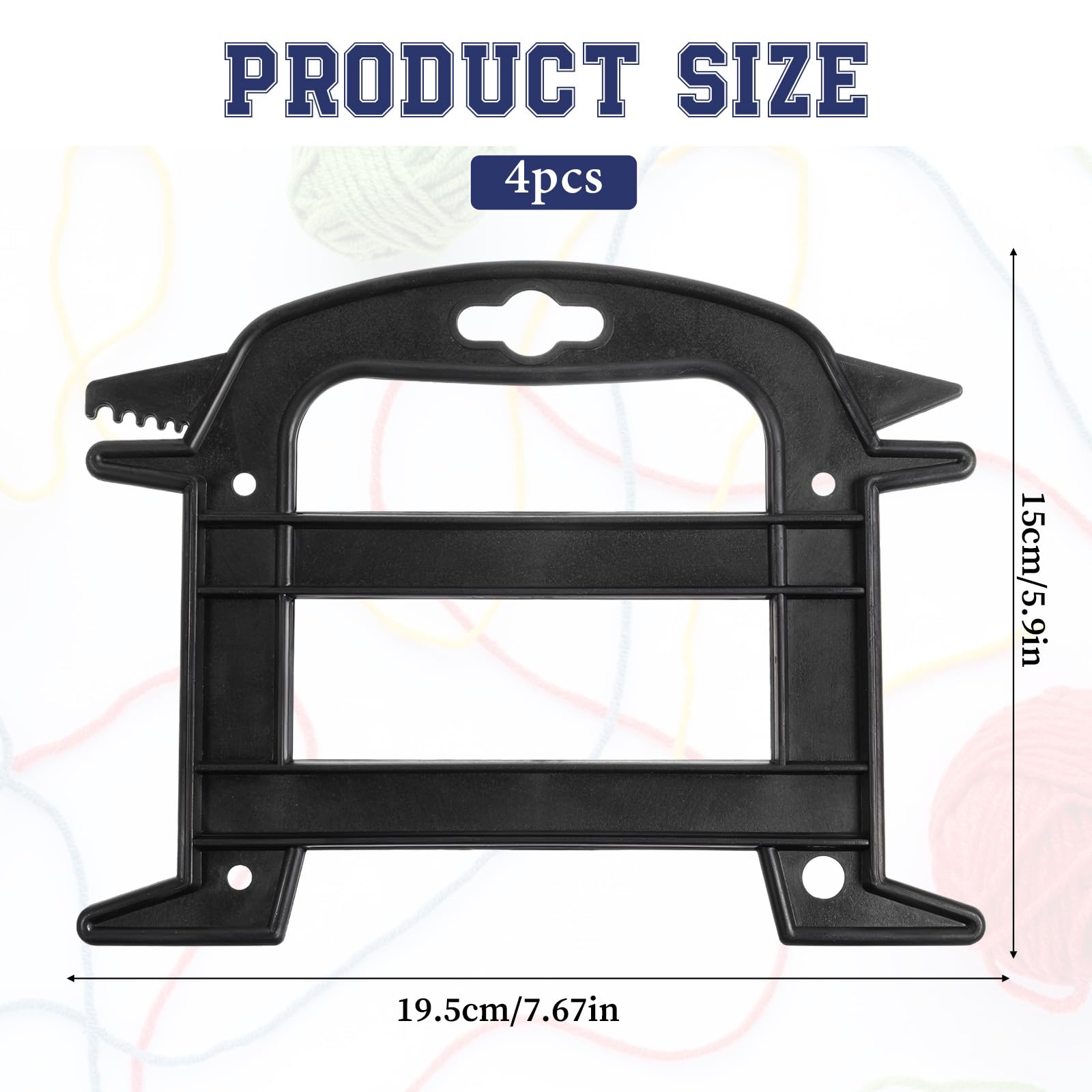 4 Pcs Rope Winder, Line Winder Rope and Cord Organizer Paracord Spool Fishing Line Cable Bobbins Prevent Knots Recoils and Kinks for Anchor Lines, Mooring Lines, Ski Ropes Black