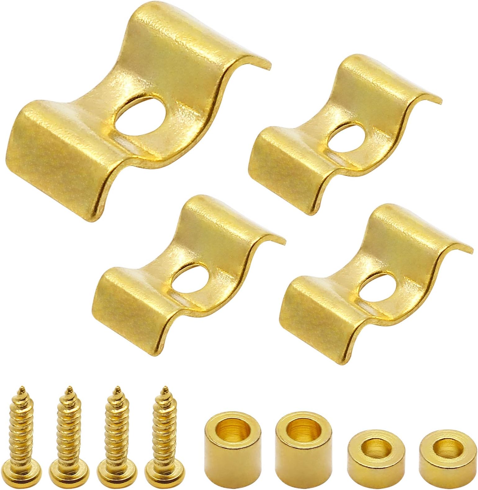 4Pack Guitar String Trees, Gold String Retainer Guides Compatible with Tele Guitar Stratocaster Strat with Mounting Screws