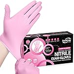 SwiftGrip Nitrile Exam Gloves, 4 Mil, Medium, Cherry Blossom, Food Safe Gloves Disposable Latex Free, Powder Free for Cleaning Supplies, Esthetician, Hair Dye, Tattoo Supplies (Box of 100)