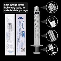 Vista 2 de ProtectX Jeringa de laboratorio desechable Luer Lock de 0.1 fl oz (sin aguja), sellada individualmente, dispensación suave y precisa