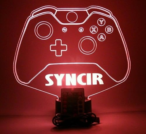 Miniatura 3 de Controlador de videojuegos con nombre de jugador, sala de juegos, dormitorio, lámpara de escritorio iluminada por la noche, lámpara de mesa con