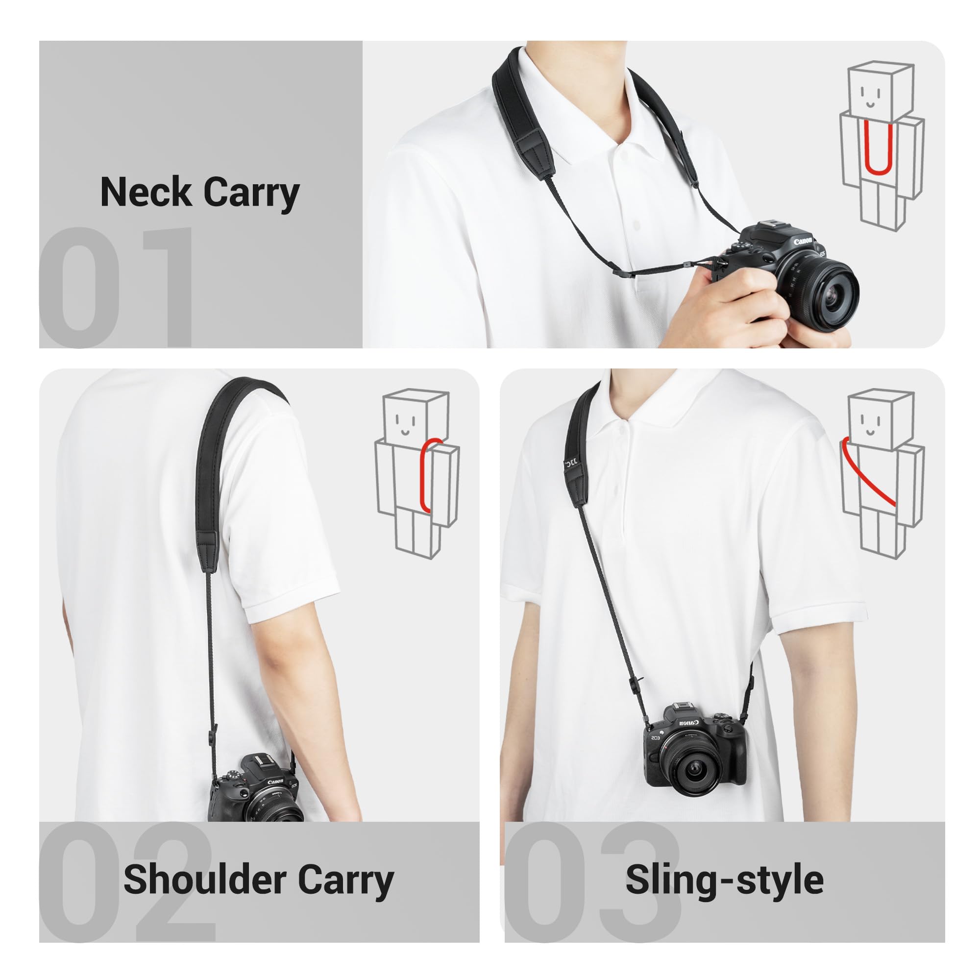 Amazon.com : JJC Neck Strap for Canon EOS R50V R50 R100 M50 Mark