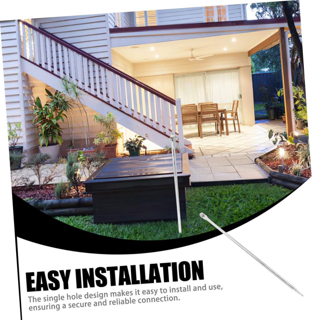 Yardwe 4pcs Galvanized Ground Rod Electrical Grounding Posts for Outdoor Use High Conductivity Weatherproof