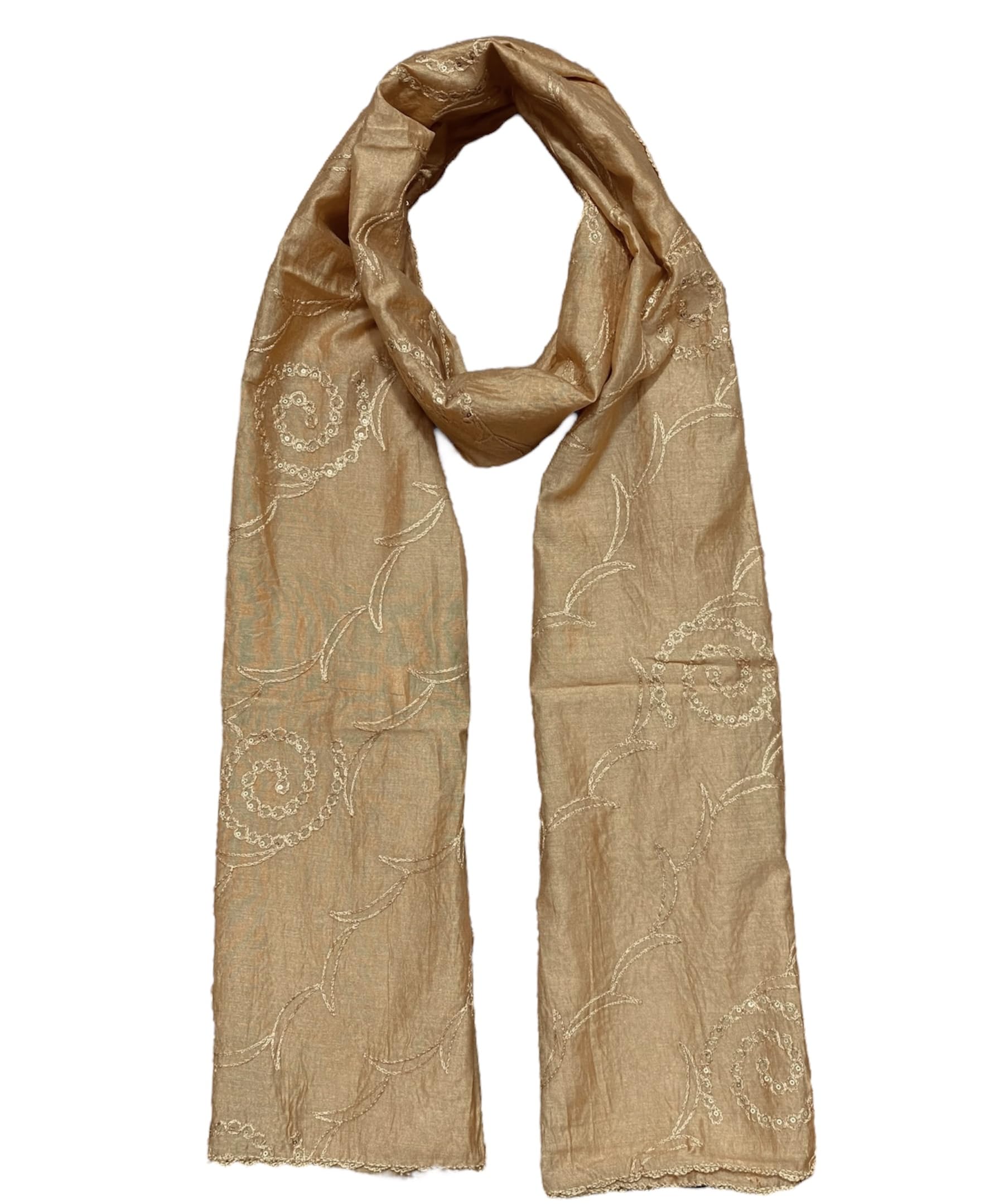 WOMEN'S SEQUENCE EMBROIDERED SELFDESIGN SOFT COTTON CHANDERI DUPATTA-image-29