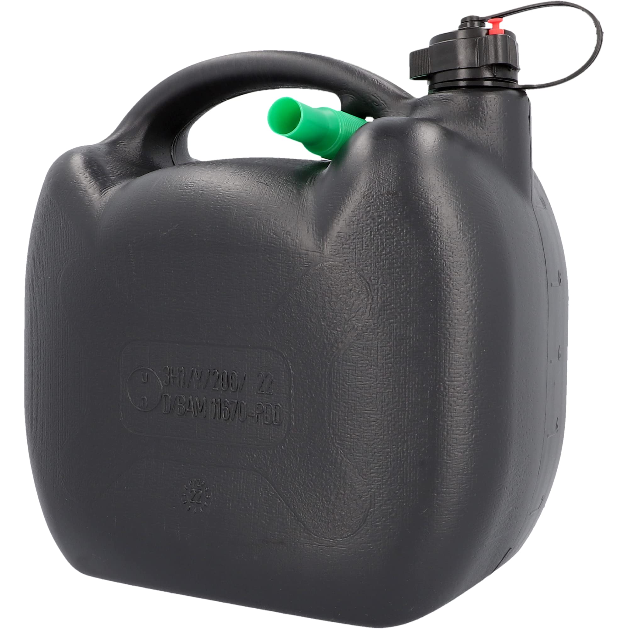 Petrol Can, Fuel Canister for All Types of Fuel, with UN Approval, Includes Spout, Plastic, Black, 10 L