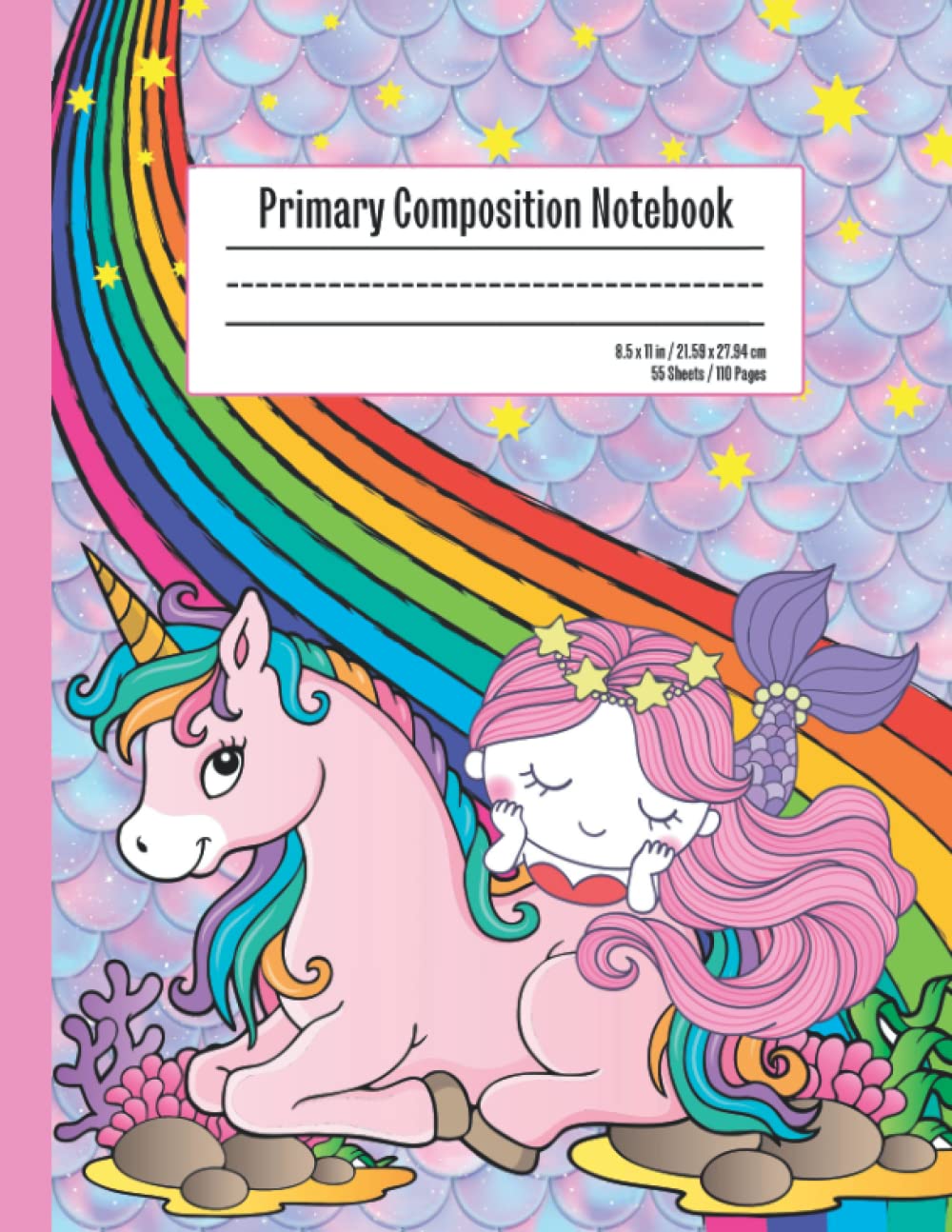 Primary Composition Notebook: Dotted Midline and Creative Picture Space | Primary Journal Preschool Grades K-2 Handwriting Practice Book | Colorful ... Design For Kids | Adorable Gift for Girls