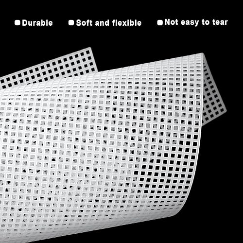 Miniatura 4 de 15 hojas de lienzo de plástico, 13 x 10.2 pulgadas, 7 unidades, hojas de lona de malla de plástico transparente para bordar, punto de cruz, hojas de