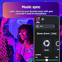 Vista 3 de Roku Tira de luces LED inteligente, 16.4 pies - Opciones de color con brillo y temperatura ajustables - Tiras de luces WiFi inteligentes de pelar