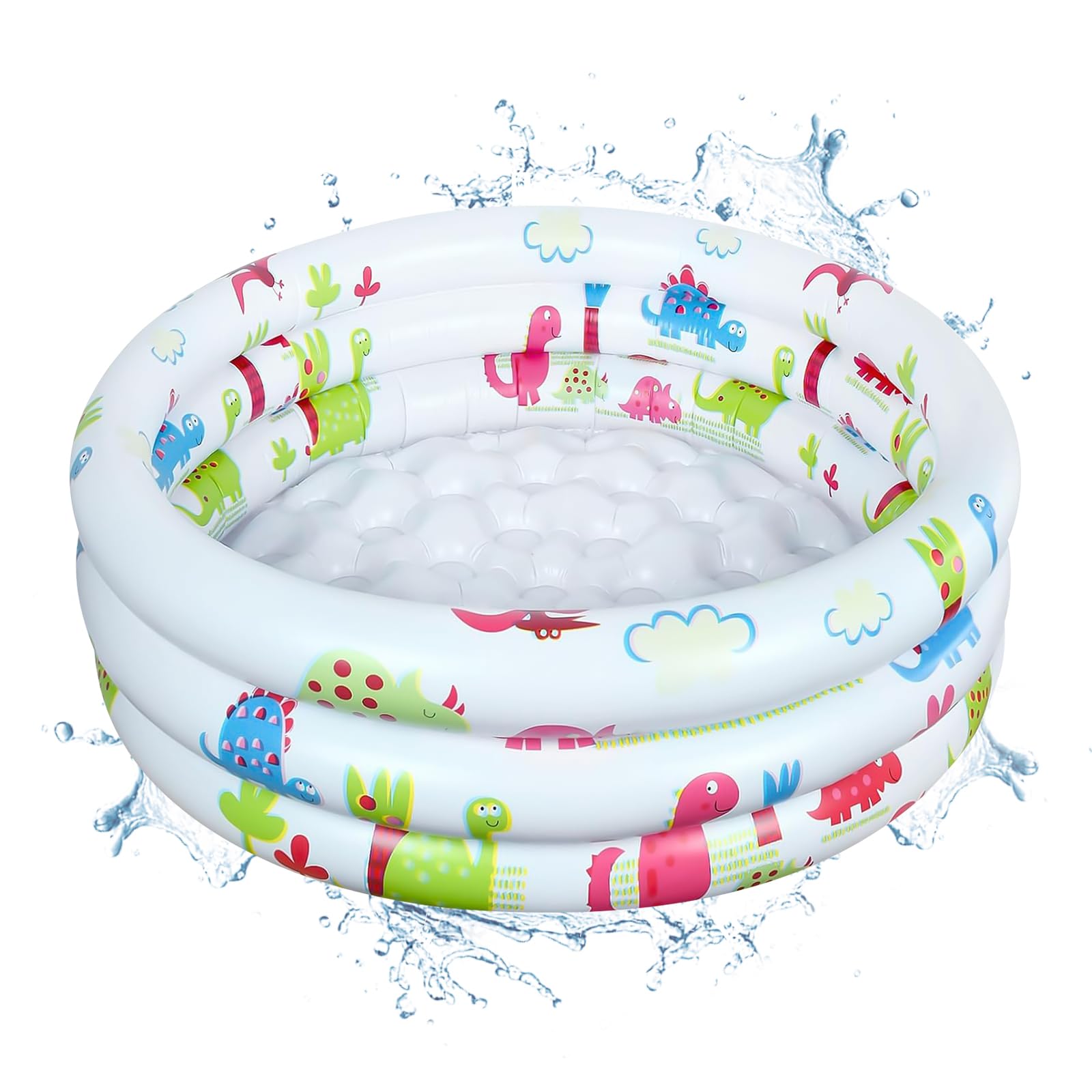 Piscina Hinchable Infantil, Piscinas para Bebe, Piscina Inflable Niños, Piscina Redonda Hnchable 3 Anillos, Piscina Hinchable Pequeña de 90cm, para Jardín Interior al Aire Libre