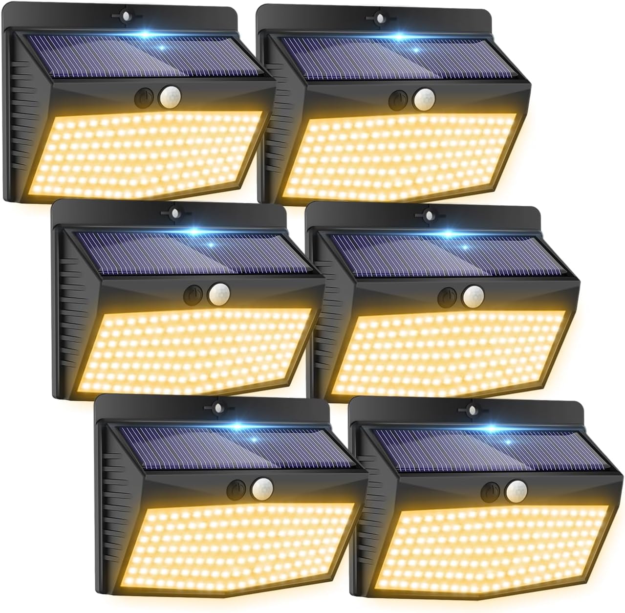 Peasur 138 LED6 paquetes Luces solares con sensor de movimiento para exteriores con 3 modos de iluminación, inalámbricas, impermeables, de