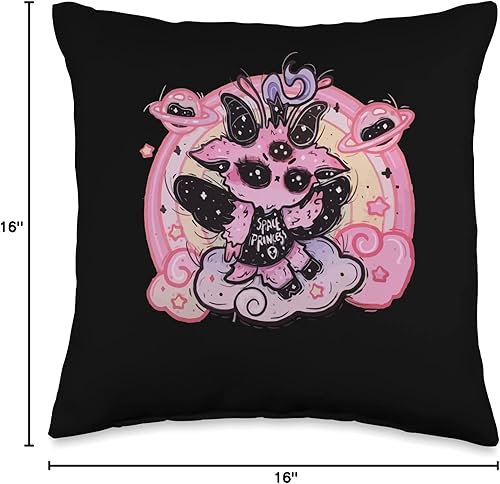 Miniatura 4 de Creepy baby Baphomet Occult art Pastel Goth Devilish Baby Baphomet - Almohada de 16 x 16 pulgadas, multicolor