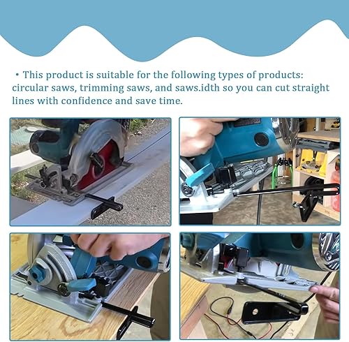Miniatura 6 de 164095-8 Guía de sierra circular Rip Fence Kit, se adapta a Makita 5005BA 5007NB 5057KB 5046DWB Rip Fence Edge Guide Tool 2 Pcs