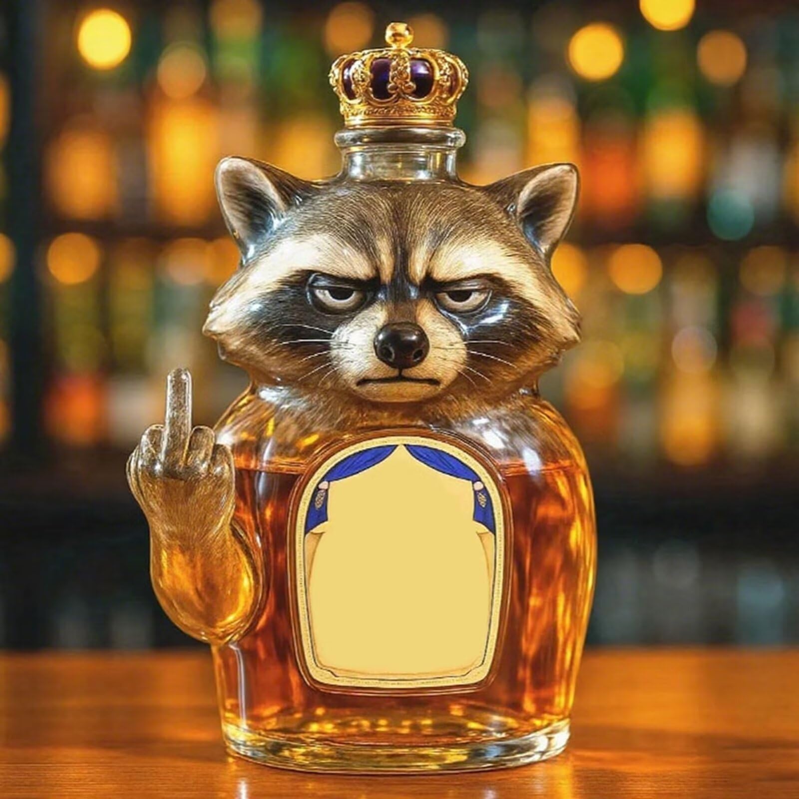 300ML Decantador Whisky - Arte Estatua, Decantador De Whisky Con Forma De Mapache En 3D, Botella De Whisky Con Temática Animal, Regalo Novedoso Para Decoración De Bar En Casa(B)