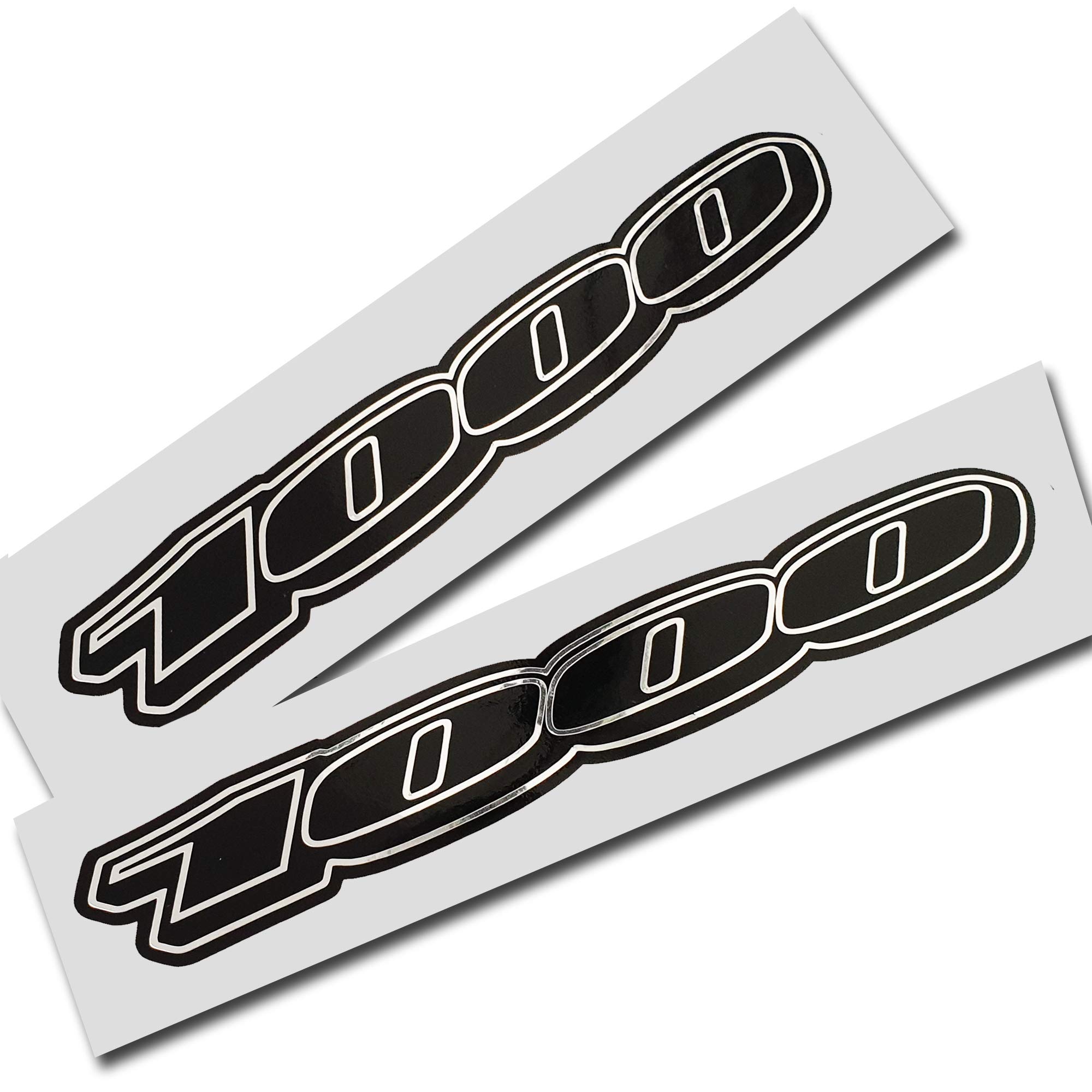Twisted Melon Silver 1000 Chrome On Black Gloss Motorcycle Graphics Decals Stickers X 2