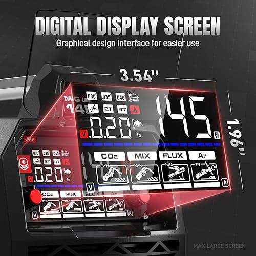 Miniatura 30 de ANDELI Soldador MIG 135A, 110 V/220 V [pantalla LED grande] Soldador 3 en 1 núcleo de flujo MIG/Lift Tig/Stick Máquina de soldadura MIG sin gas