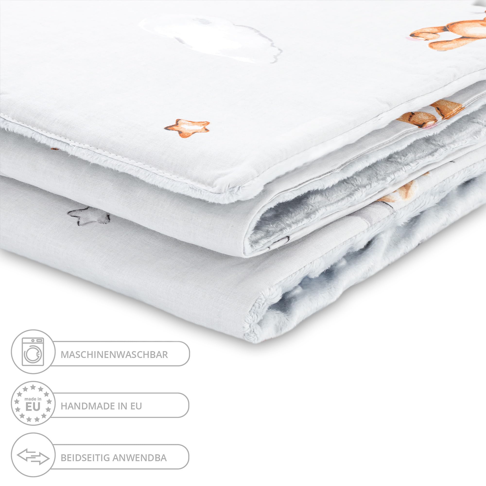 Baby blanket cuddle blanket Winter plush fabric 75x60 cm + pillow 35x30 cm - Image 4