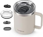 RAYMYLO Mug de café isolé 24 oz, tasse à café en acier inoxydable double paroi avec des lids, fuite-proof & Couvercle de slider amovible pour nettoyer à fond, garde le café froid pour 9 Hrs, adapté pour le bureau d'accueil du camp