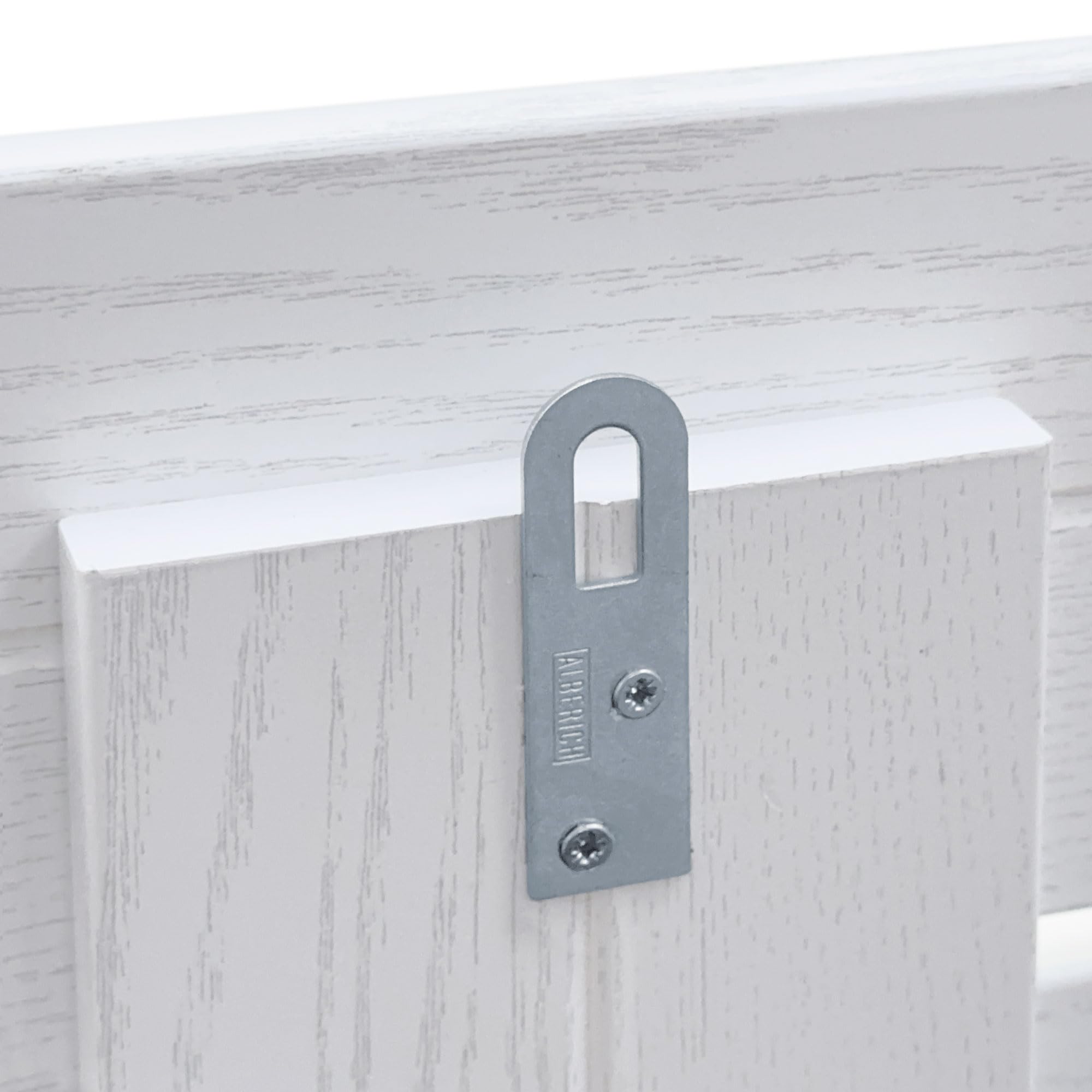 DHOME Cabecero de Madera reciclada DM con Patas Estilo Palet Horizontal Cama Palets Herrajes incluidos (Blanco Madera, 135cm)
