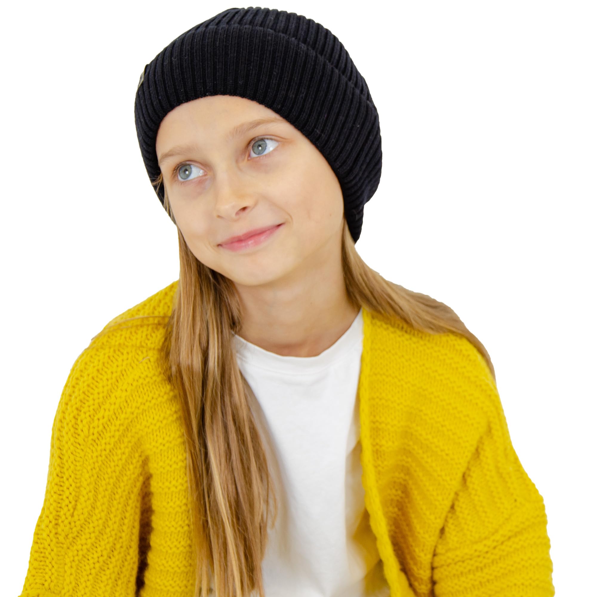 molti Dziecięca czapka beanie, 100% wełna z merynosów, dzianina, bez pomponu, oddychająca i wygodna, rozmiar 52-54, w 5 kolorach