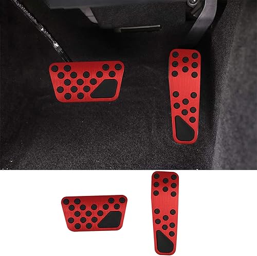 Miniatura 8 de sportuli Kit de cubiertas antideslizantes para pedal de freno y acelerador de aluminio sin perforación, reemplazo para Dodge Challenger Charger