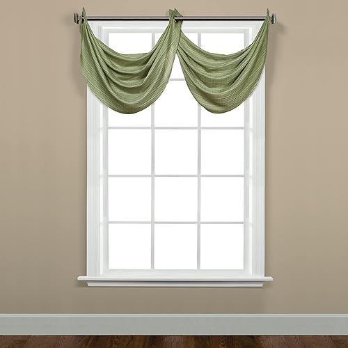 Miniatura 12 de SKL Home by Saturday Knight Ltd. Kate Swag Valance Par de cenefas, color gris pardo, 58 pulgadas x 28 pulgadas Gris