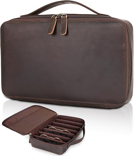 Polare Leather Glasses Case Safety YKK Zipper Sunglasses Case Portable Travel Eyeglasses Case Holder