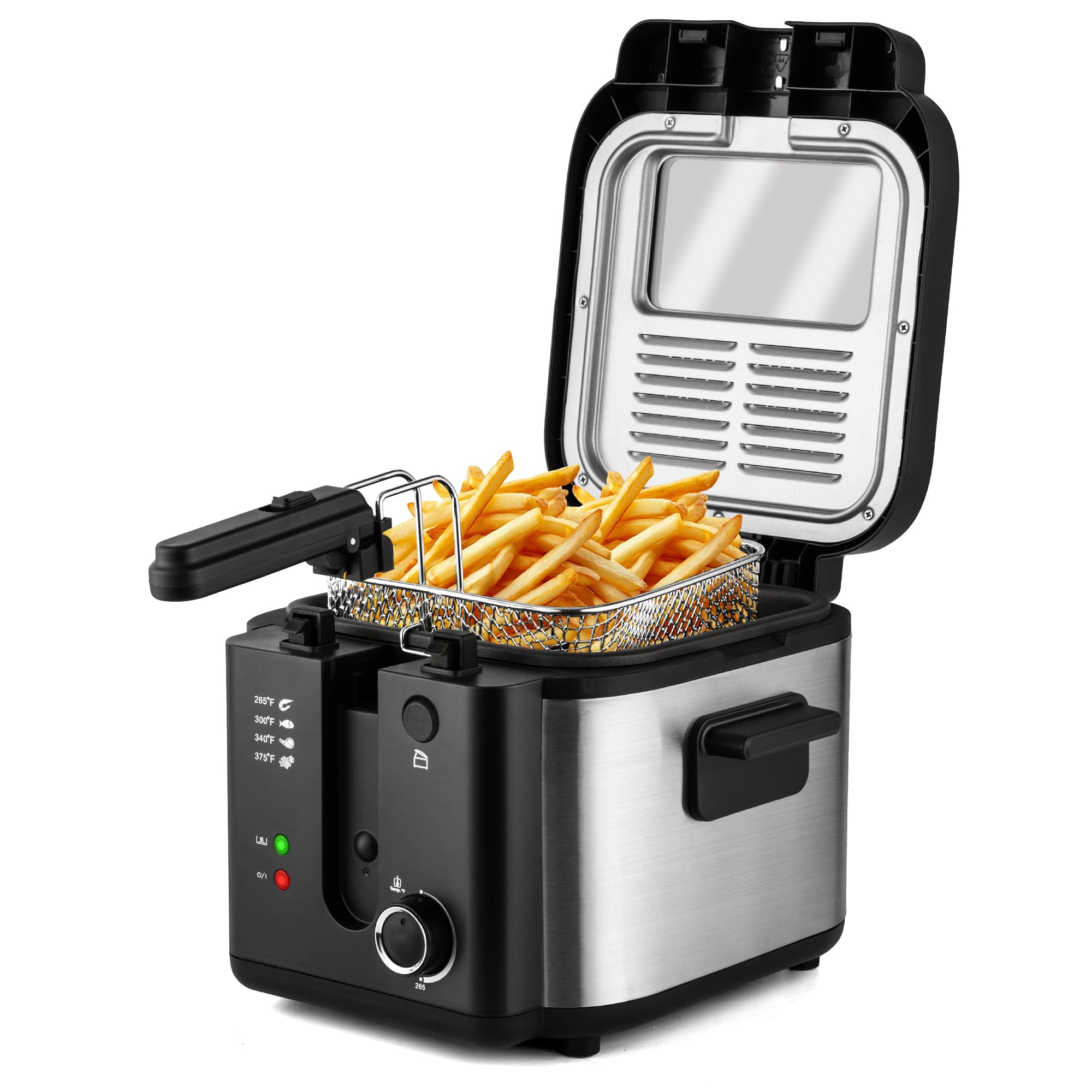 SUSTEAS Deep Fryer with Basket, Electric Deep Fryers for Home Use, 2.25Qt