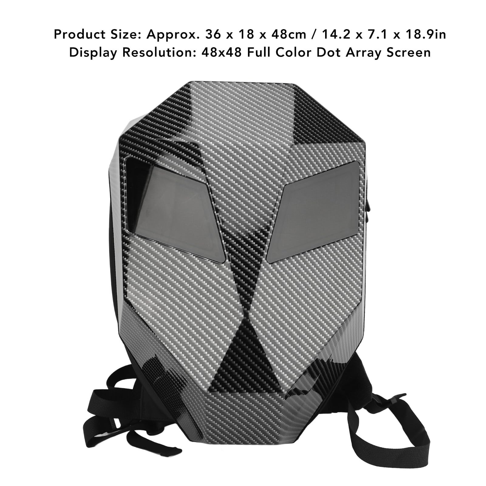 Gugxiom Zaino Knight LED, Zaino da Moto con Guscio Rigido, Zaino LED con Schermo Programmabile, Borsa per Laptop Impermeabile con Controllo APP Mobile
