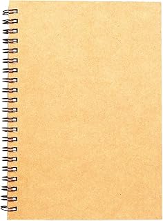 Spiral Sketch Book Large Notebook（Built-in Drawing Board） Kraft Cover Blank Sketch Pad Wirebound Sketching for Drawing Painting 8.5x11-Inch (1 Pack) 200 Pages, 100 Sheets