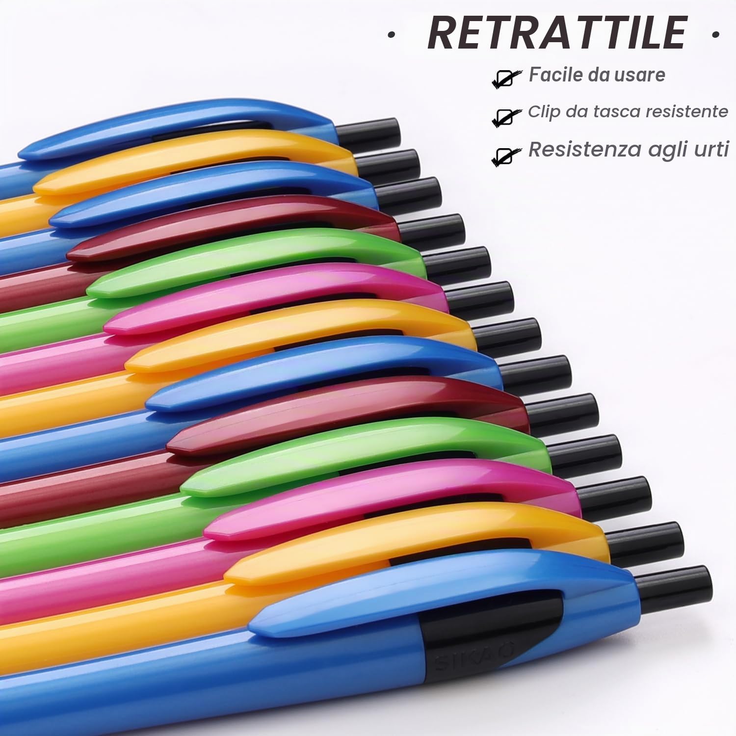 Penne, 60 Pezzi Gripped Slimster Penne Nere, Penne a scatto Punto Medio 1.0mm, Penne a Sfera con Scrittura Fluida per Scuola e Ufficio (Inchiostro Nero)