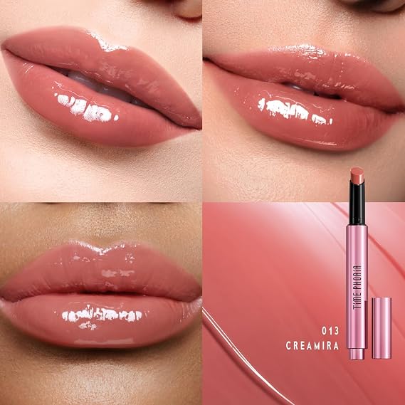 Milkyway Melting Lip Gloss Balm 013 Creamira-Muted Dusty Pink, 5D Shine Glossy Finish With Lightweight Cooling Texture, Nourish & Plump Hydrating Lipstick with Shea Butter & Hyaluronic Acid